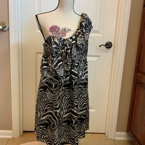 NEW Silk Bluejuice one shoulder,10 zebras